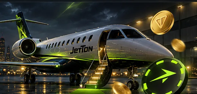 Иллюстрация частного самолета в фирменной стилистике JetTon